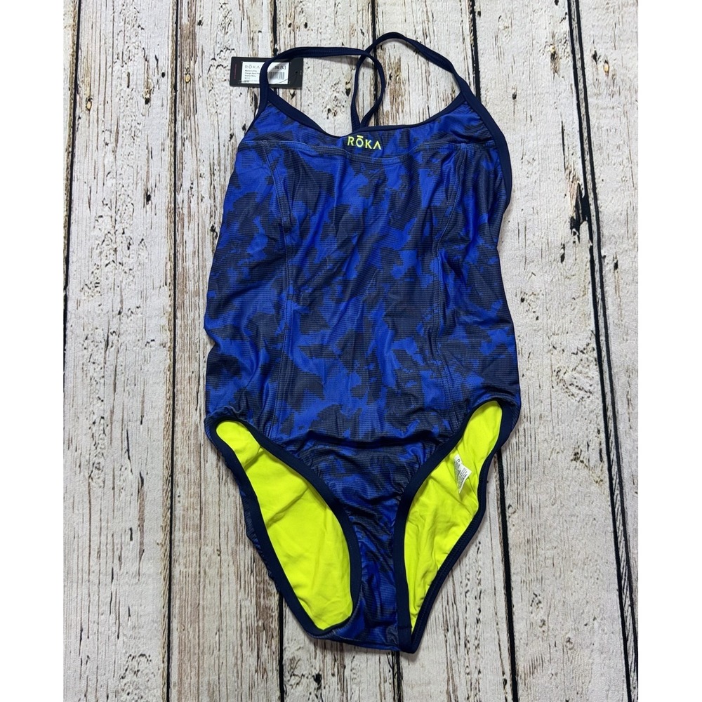 ROKA Elite Swim Suit Triangle Back One Piece Womens 36 L Competition Blue NWT